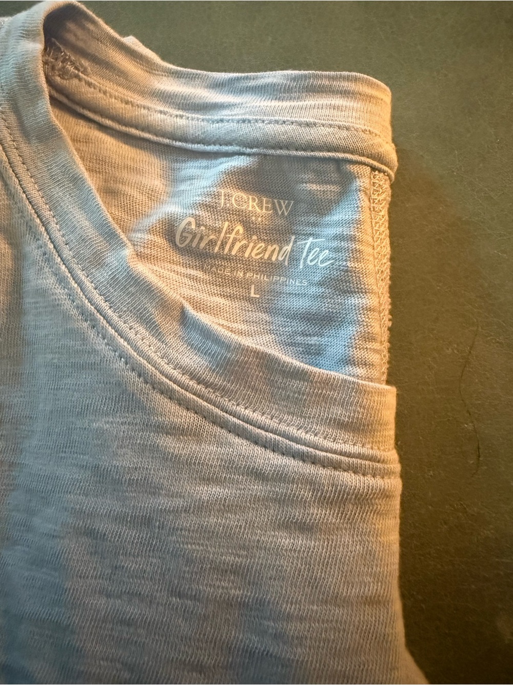 J. Crew Girlfriend Tee in Light Blue-Gray